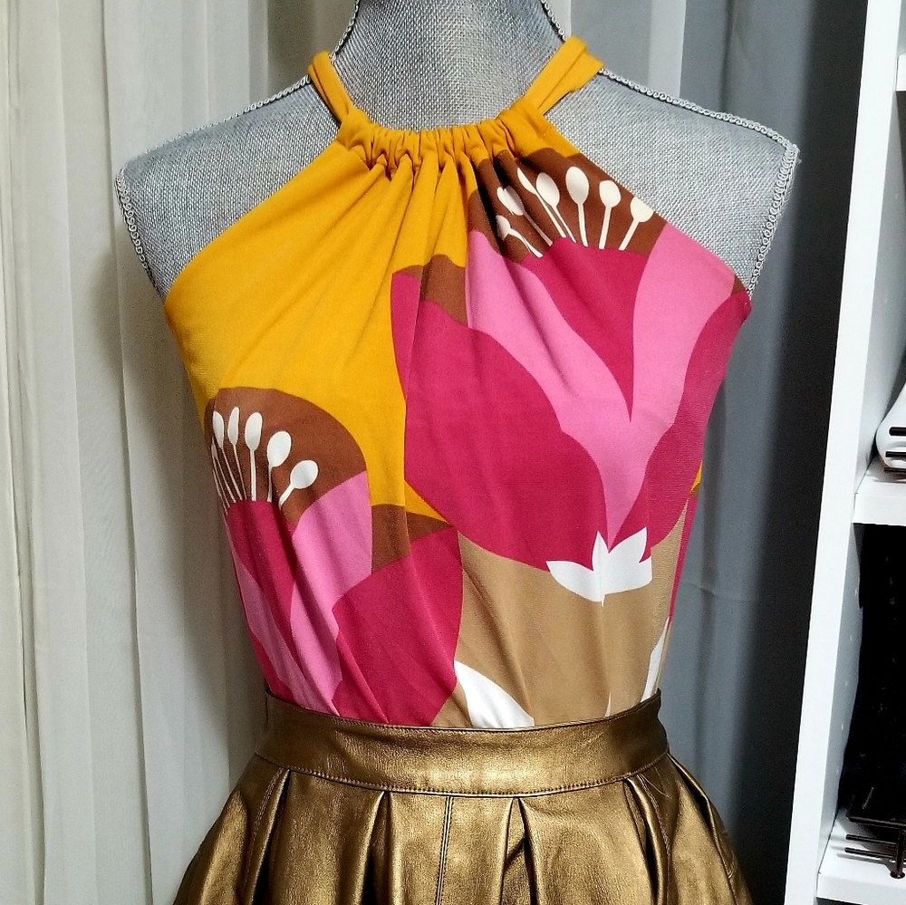 Floral Drawstring Tank Blouse
